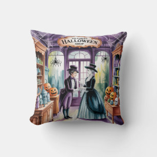 Viktorianischer Halloween-Shop, Retro Halloween-Sh Kissen