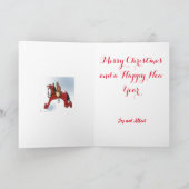 Viktorianischer Hausschnee in altmodischer Weihnac Karte (Innenseite)