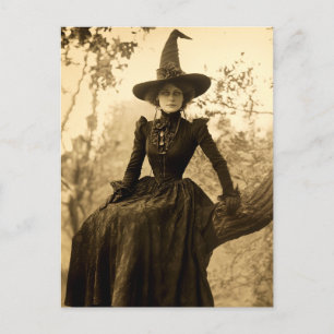 Viktorianischer Hexen-Sepia-Portraitstil 8 Postkarte