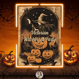 Viktorianischer Hexenzauber Vintage Halloween Erwa Einladung