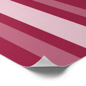 Viktorianischer Himbeerstreifen mit Monogramm Poster (Ecke)