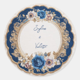 Viktorianischer Hochzeitsaufkleber Runder Aufkleber