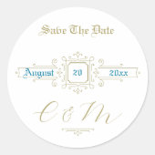 Viktorianischer Hochzeitsticker Runder Aufkleber (Vorderseite)
