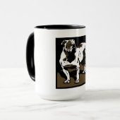 Viktorianischer Holzschnitt-Bulldog auf Tasse (Vorderseite Links)
