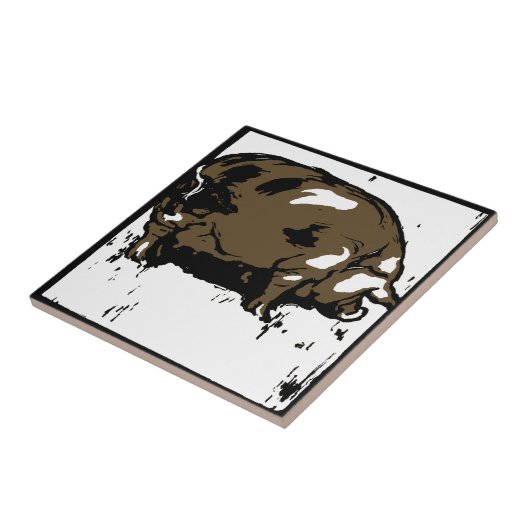 Viktorianischer Holzschnitt tierischer Untersetzer (Seite)