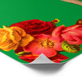 Viktorianischer Hund und Blume Poster (Ecke)