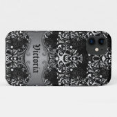 Viktorianischer iPhone Case mit Girly Black und Wh (Rückseite (Horizontal))