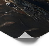 Viktorianischer Jackalope-Druck, Dark-Academia-Has Poster (Ecke)