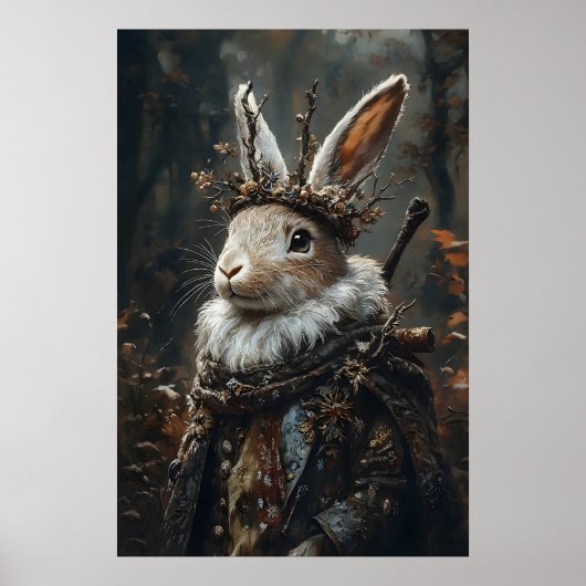 Viktorianischer Jackalope-Druck, Dark-Academia-Has Poster (Vorne)