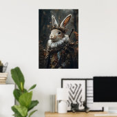 Viktorianischer Jackalope-Druck, Dark-Academia-Has Poster (Heimbüro)