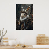 Viktorianischer Jackalope-Druck, Dark-Academia-Has Poster (Küche)
