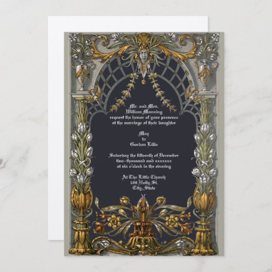 Viktorianischer Jugendstil-Altar von Anton Seder Einladung (Vorne/Hinten)