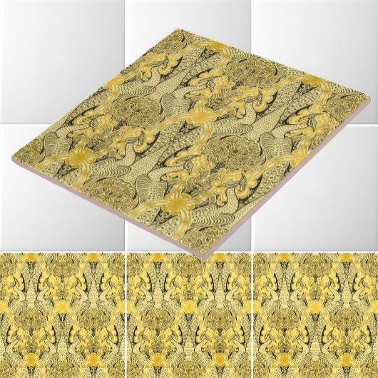 Viktorianischer Jugendstil-Frieden und Honeysuckle Fliese