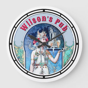 Viktorianischer Jugendstil-Pub Große Wanduhr