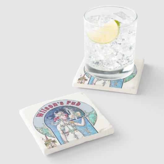 Viktorianischer Jugendstil-Pub Steinuntersetzer (Seitenansicht)