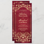 Viktorianischer Jugendstil: Rote Hochzeit und Hoch Einladung (Vorne/Hinten)