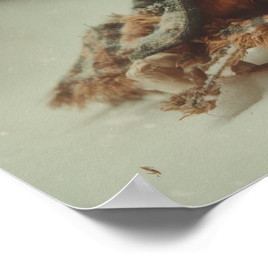 Viktorianischer Junge auf einem Schlitten Poster (Ecke)