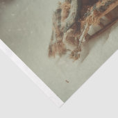 Viktorianischer Junge auf einem Schlitten Seidenpapier (Detail)