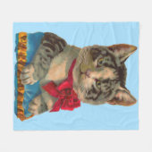 Viktorianischer Katzenaufdruck Fleecedecke (Vorderseite (Horizontal))