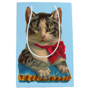 Viktorianischer Katzenaufdruck Mittlere Geschenktüte