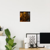 Viktorianischer Kontrollraum Steampunk-Leinwand-Wa Poster (Heimbüro)