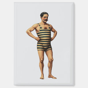 Viktorianischer Kraftmensch-Schwimmer gestreiftes  Magnet
