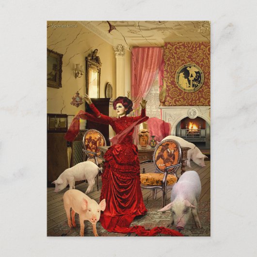 Viktorianischer Kreis Feiertagspostkarte (Vorderseite)