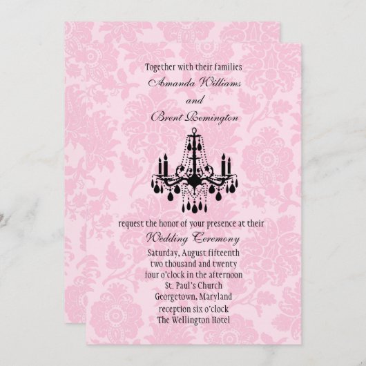 Viktorianischer Kronleuchter-Einladung Einladung (Vorne/Hinten)