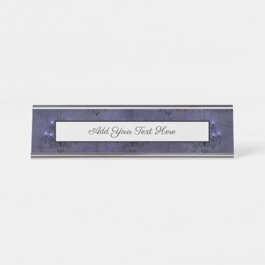 Viktorianischer Kronleuchter Horror Gotische Beäng Schreibtischnamensplakette (Vorderseite )