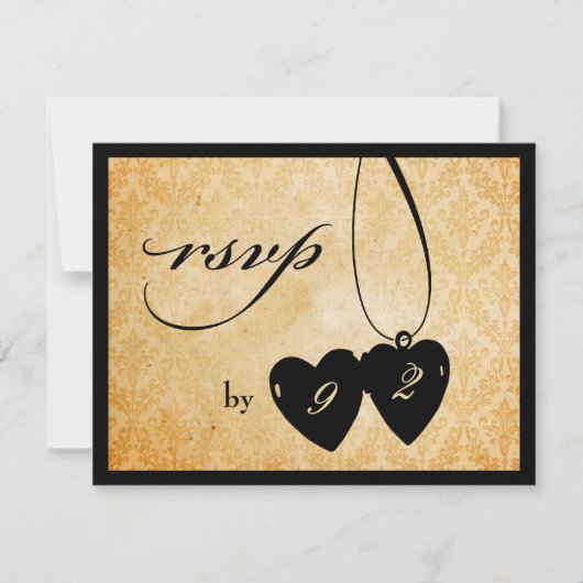 Viktorianischer Kronleuchter - Schwarz-Creme-UAWG RSVP Karte (Vorderseite)