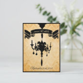 Viktorianischer Kronleuchter - schwarz und cremefa Ankündigungspostkarte (Stehend Vorderseite)