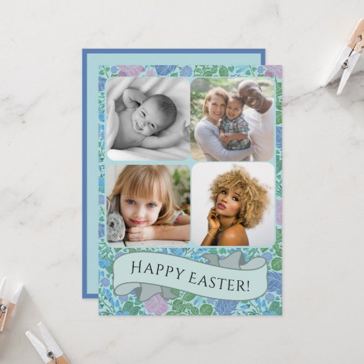 Viktorianischer Libellen Garten Mute Foto Ostern Karte (Vorderseite/Rückseite Beispiel)