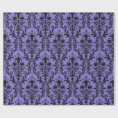 Viktorianischer Lila und schwarzer Floral-Schwenk Geschenkpapier (Flach)