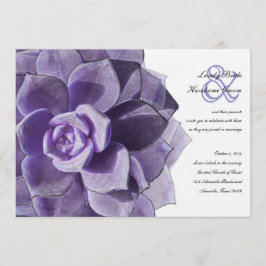 Viktorianischer Lilac-Lagen-Sukkulent-Hochzeitsemp Einladung
