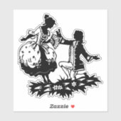 Viktorianischer Mann schlägt weibliche Silhouette Aufkleber (Blatt)