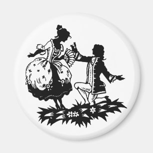 Viktorianischer Mann schlägt weibliche Silhouette Magnet