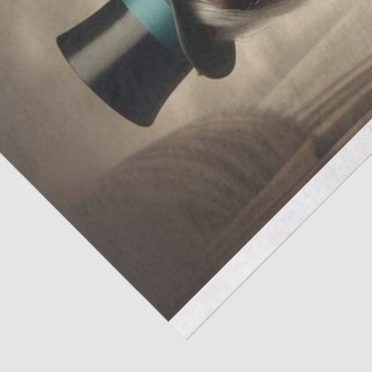 Viktorianischer Mann - weiblicher Pferdekopf Aquam Seidenpapier (Ausschnitt)