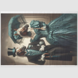 Viktorianischer Mann - weiblicher Pferdekopf Aquam Seidenpapier