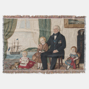 Viktorianischer Marinekapitän Familienporträt Haif Decke