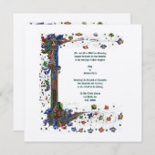 Viktorianischer mittelalterlicher Stil Einladung (Vorne/Hinten)