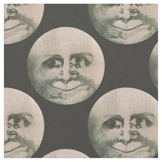 viktorianischer Mond sieht sich optischen Täuschun Stoff (Nahaufnahme)