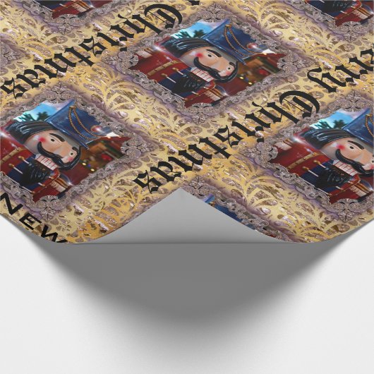 Viktorianischer Mr. Nutcracker Customize Geschenkpapier (Ecke)