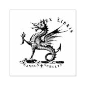 Viktorianischer Mythischer Drache Ex Libris Name Gummistempel (Prägung)
