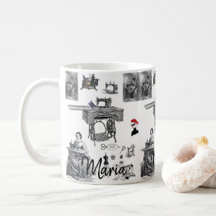 Viktorianischer Nähmaschinen-Becher Kaffeetasse