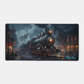 Viktorianischer Noir-Steampunk-Zug Schreibtischunterlage
