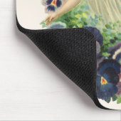 Viktorianischer Osterangel mit Lila Pansy-Blume Mousepad (Ecke)