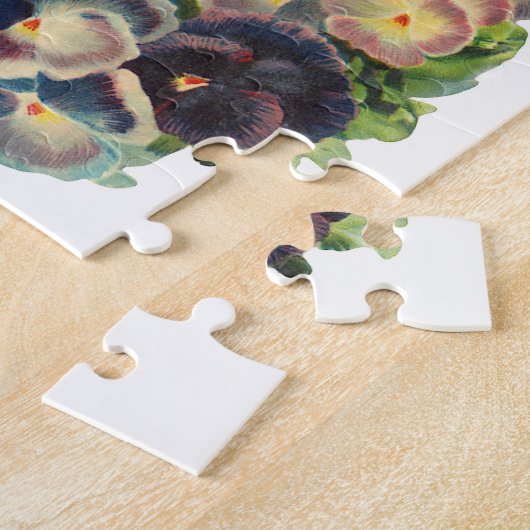 Viktorianischer Osterangel mit Lila Pansy-Blume Puzzle (Seite)