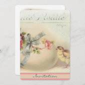 Viktorianischer Osterchic und Ei Einladung (Vorne/Hinten)