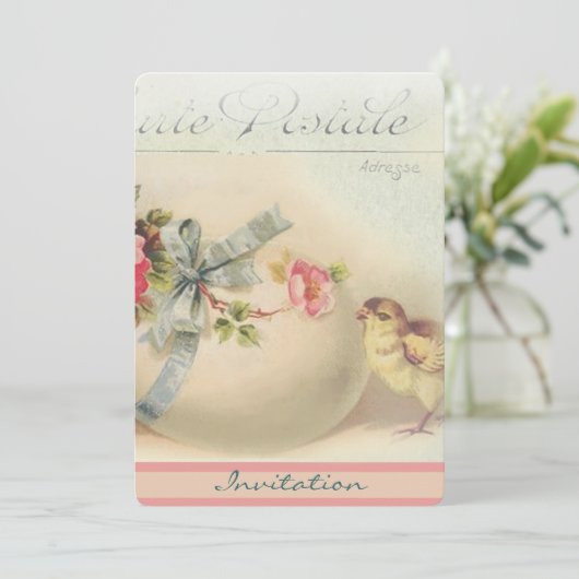 Viktorianischer Osterchic und Ei Einladung (Stehend Vorderseite)