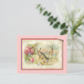 Viktorianischer Osterhase Feiertagspostkarte (Stehend Vorderseite)